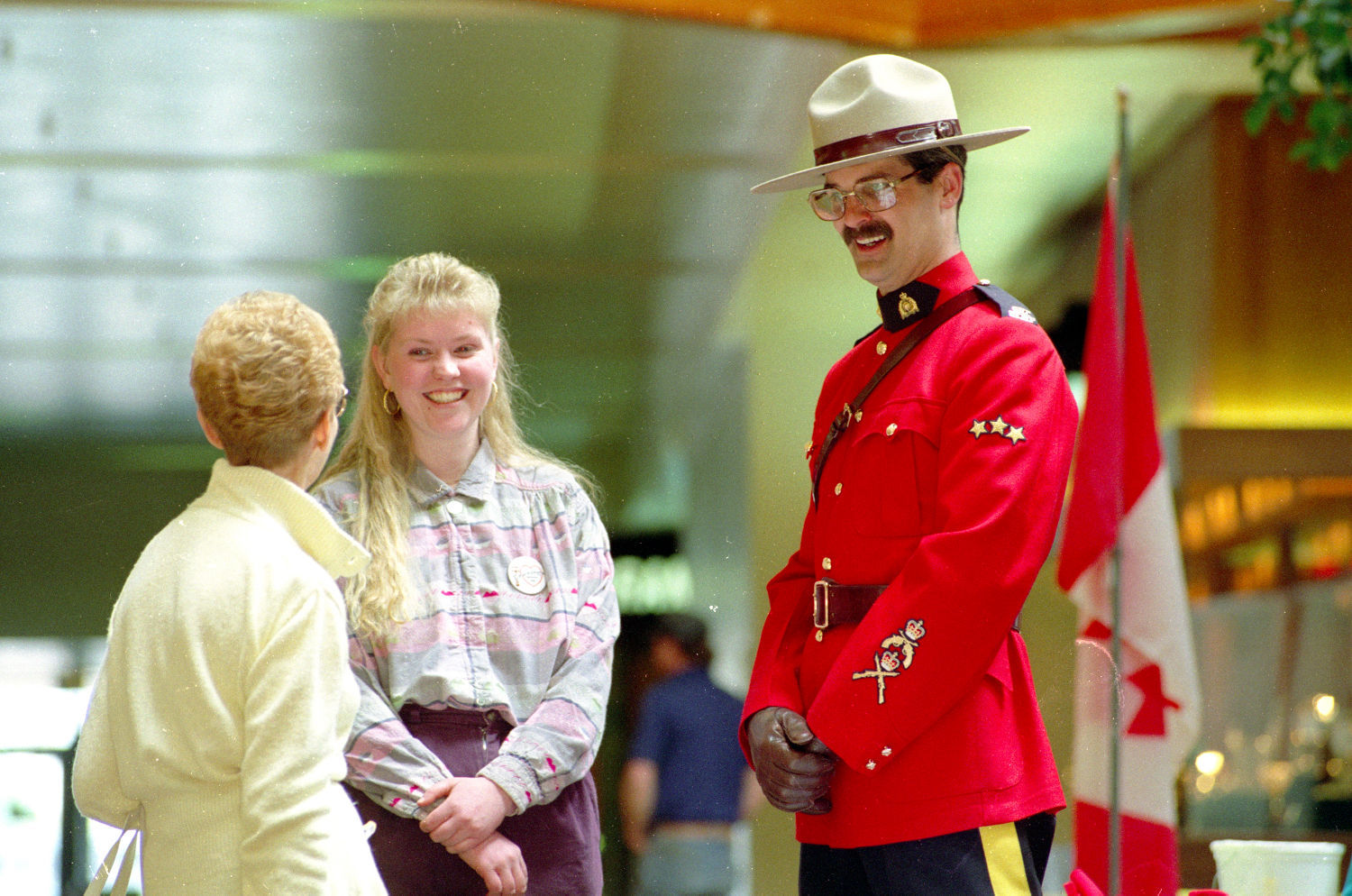 Royal Canadian Mounted Police officer at Rimrock Mall, 1993